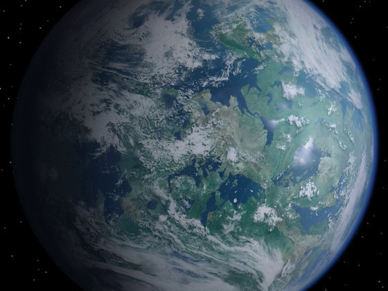 Alderaan - Ansicht aus dem Weltraum