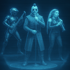 Holoübertragung Galaxisweiter Auftritt [AI generiert]